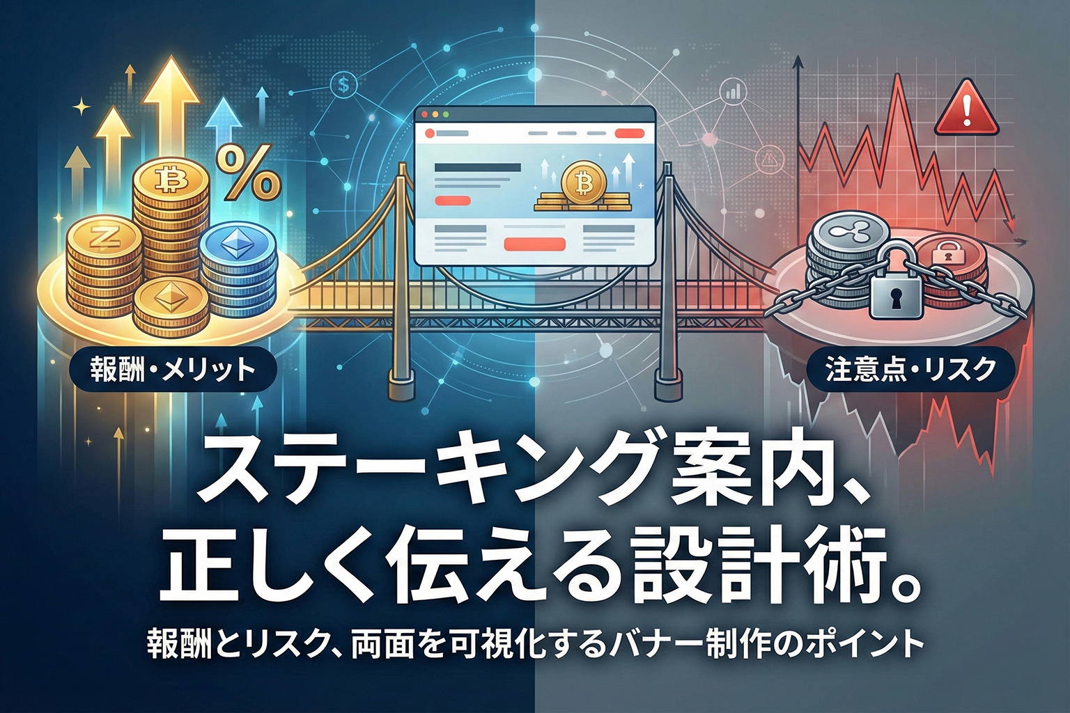 ステーキングの注意点を示す案内バナー