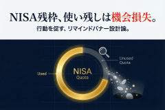 NISA枠の残高確認を促すリマインドバナー