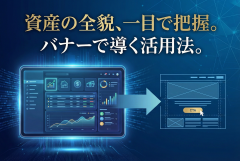 資産管理ダッシュボードの活用法を見せるバナー