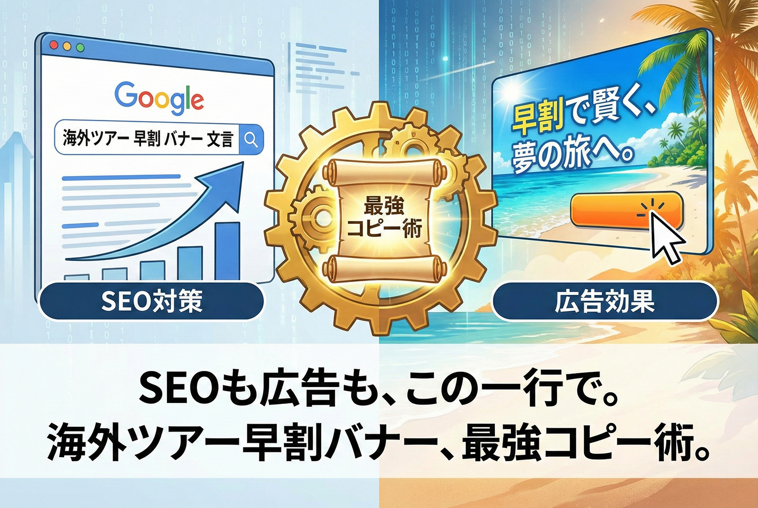 海外ツアーの早割を訴求するバナーコピーの作り方