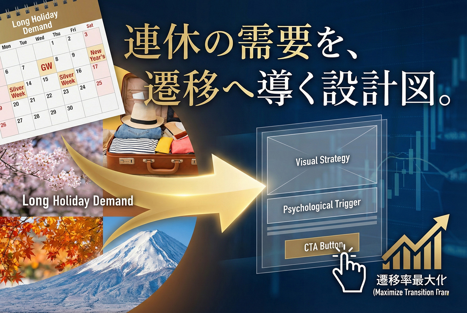 連休特集ページへの誘導率を高める旅行バナー