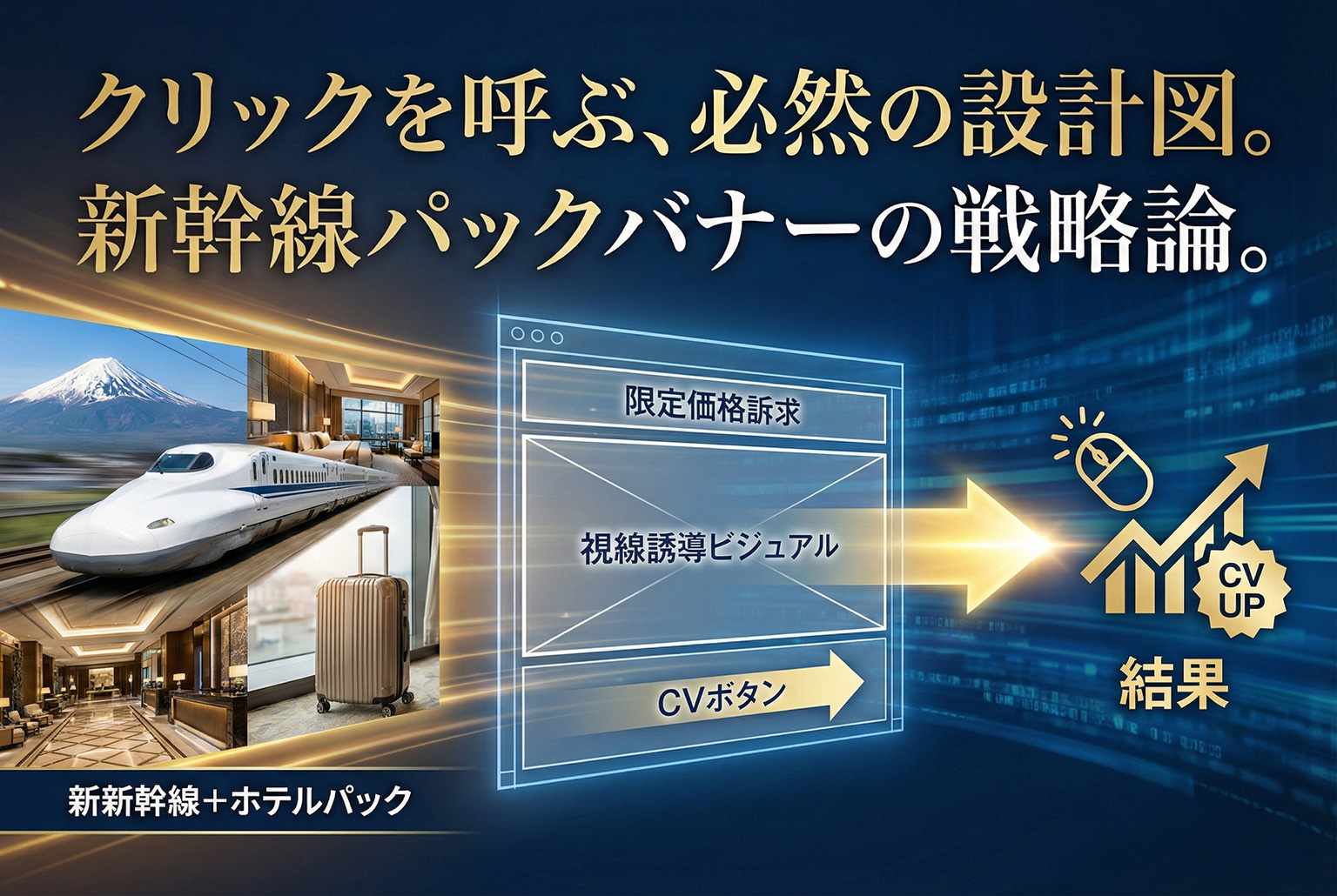 新幹線＋ホテルパック向け訴求バナーのレイアウト術