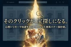 アウトレット品の掘り出し感を出す発見型バナー