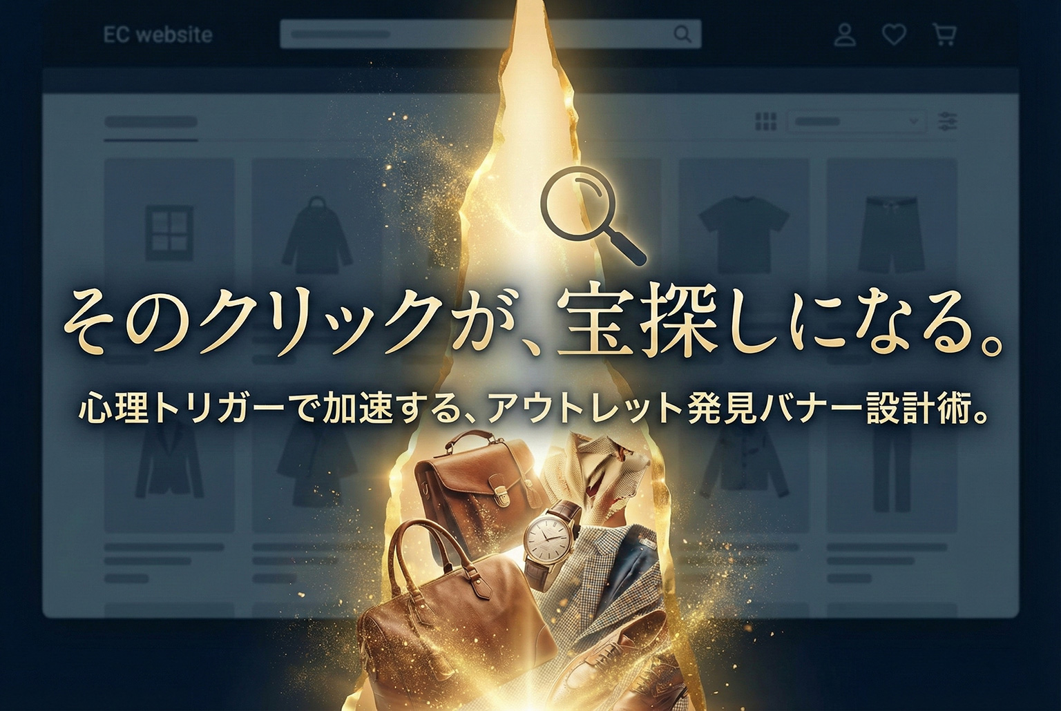 アウトレット品の掘り出し感を出す発見型バナー