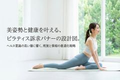 ピラティスの姿勢改善価値を伝えるヘルスバナー