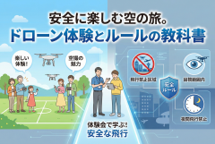 ドローン体験会の申込を促す飛行ルール案内バナー