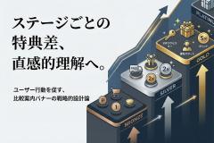 会員ステージ特典の差を分かりやすく伝えるバナー