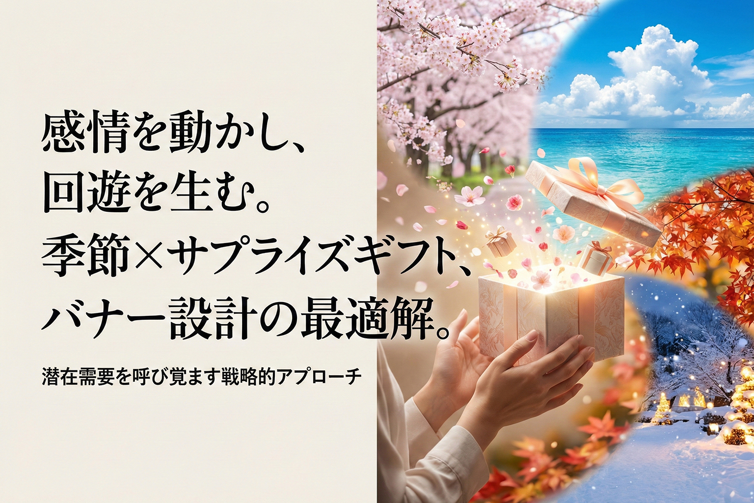 サプライズギフト特集への回遊を生む季節バナー