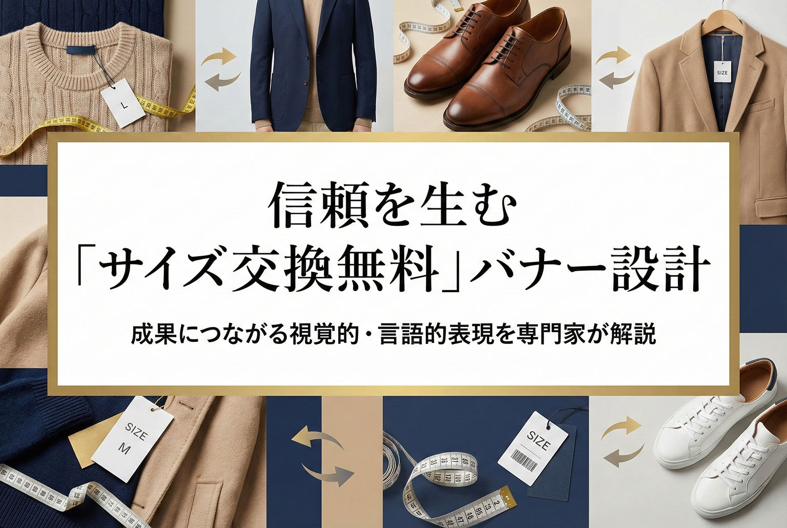 サイズ交換無料の安心感を伝えるECバナー