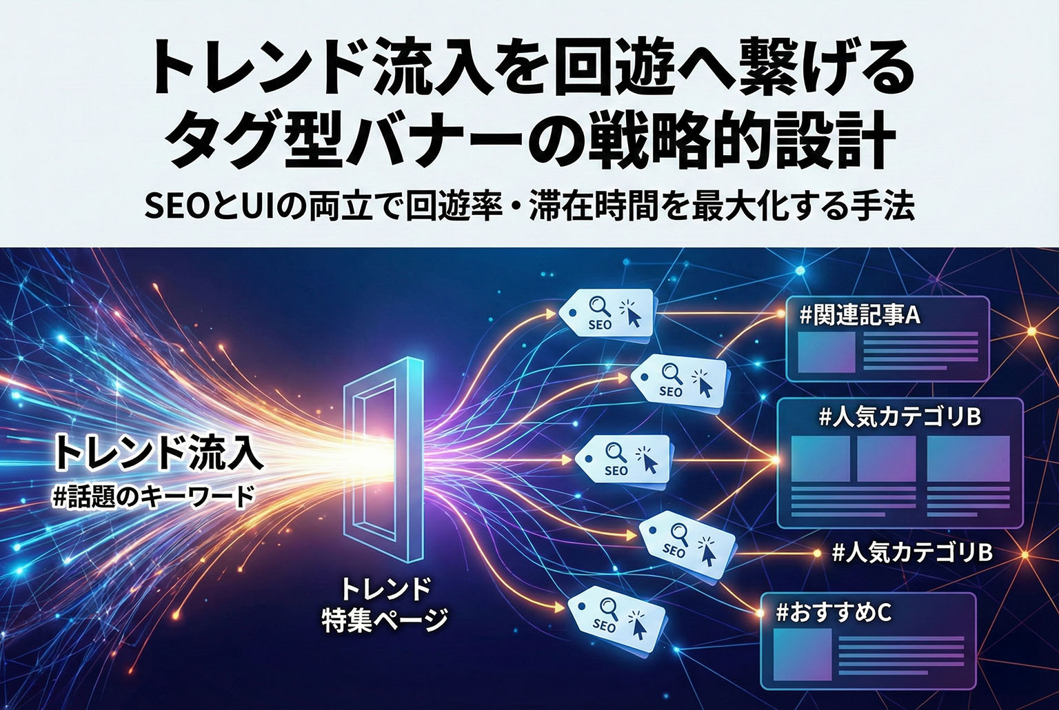 トレンドキーワード特集への回遊を生むタグ型バナー