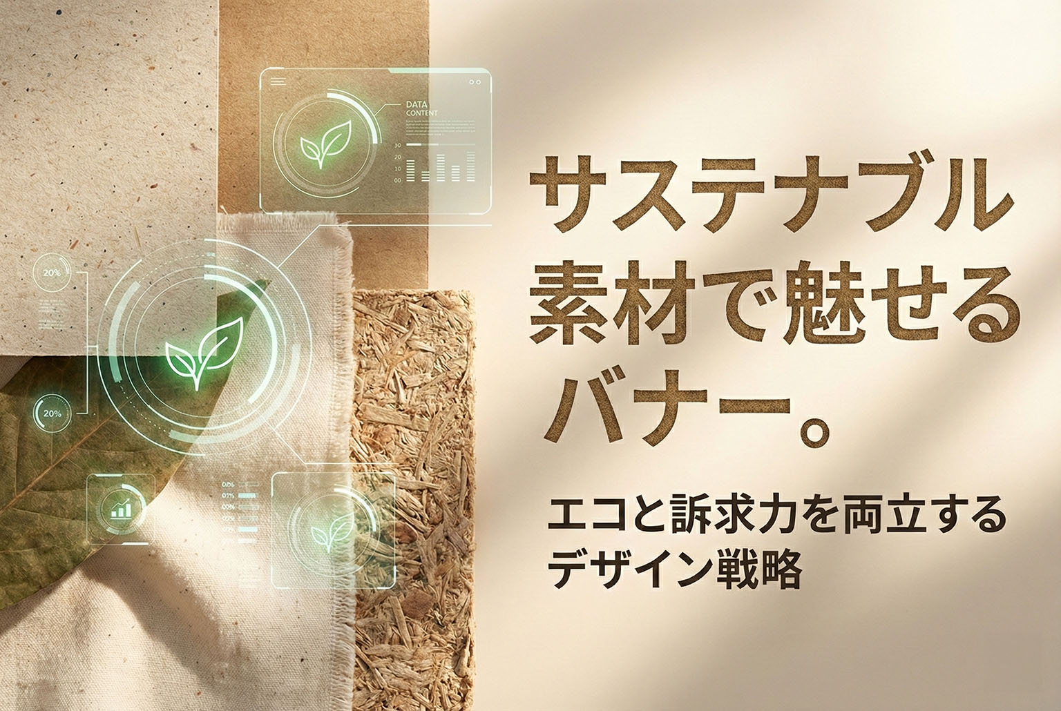 サステナブル素材の特徴を伝えるエコ表現バナー