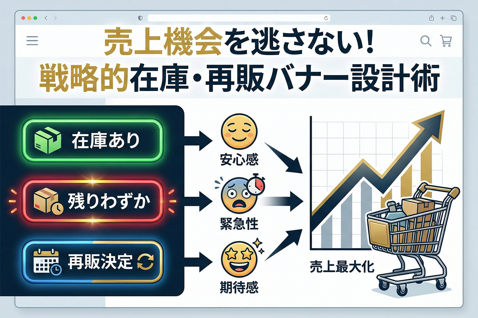 公式グッズ販売の在庫・再販情報を伝えるバナー