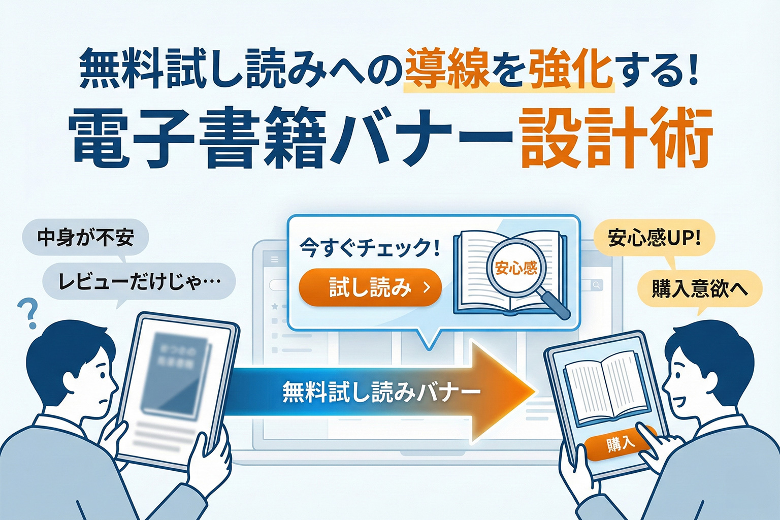 電子書籍の無料試し読み誘導を強化するバナー