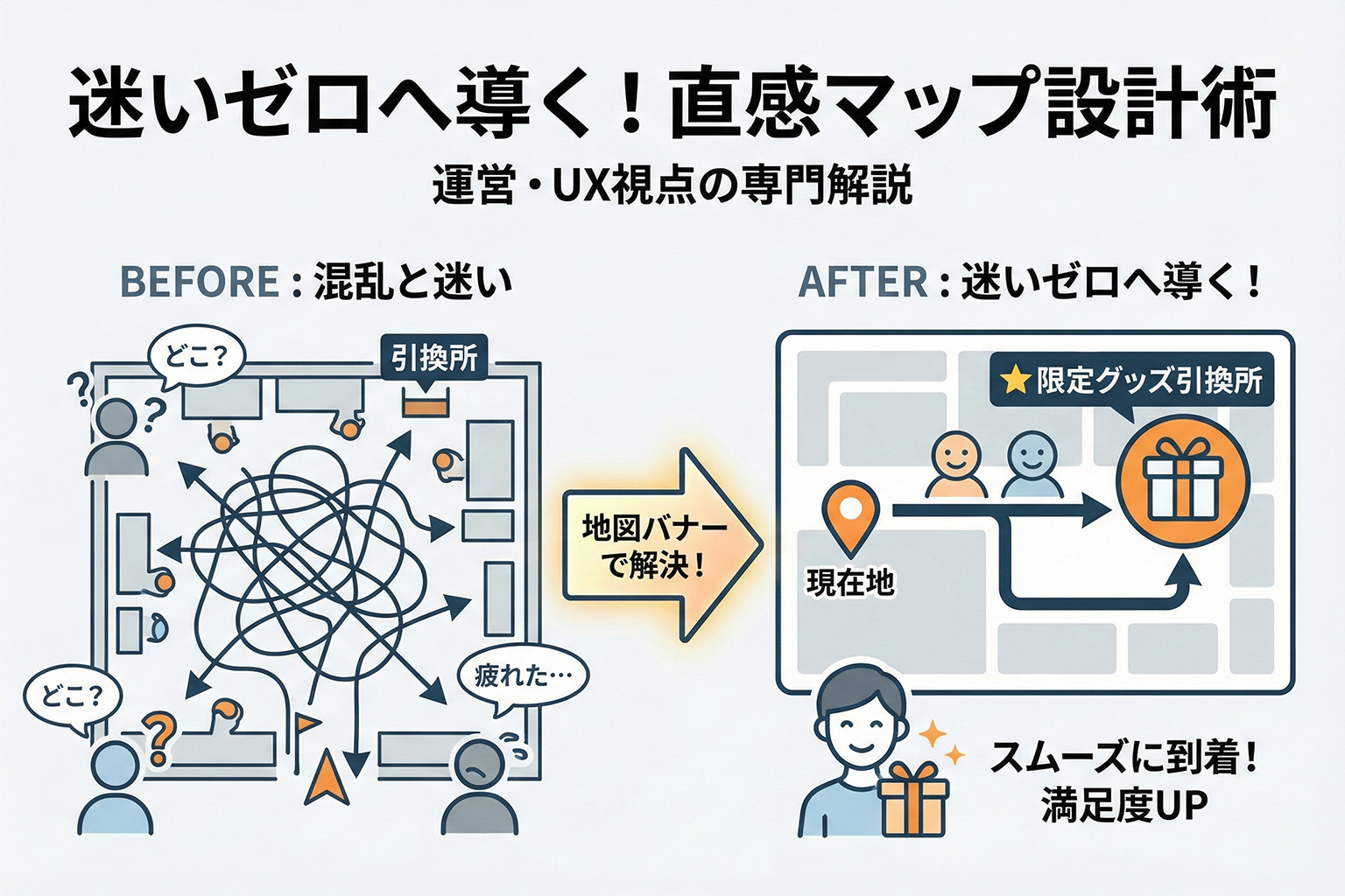 限定グッズ引換場所を分かりやすく示す地図バナー