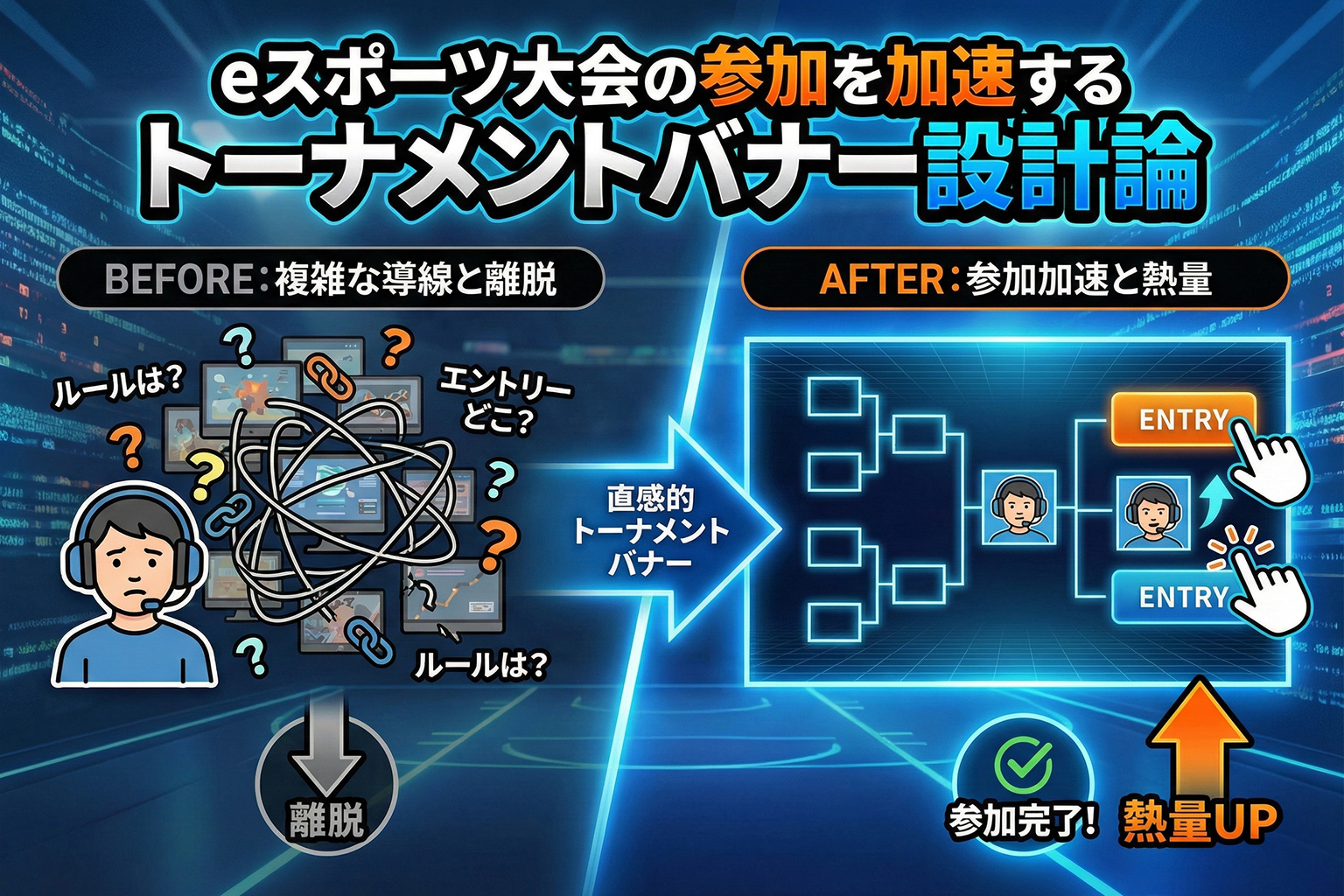 eスポーツ大会エントリー誘導のトーナメントバナー