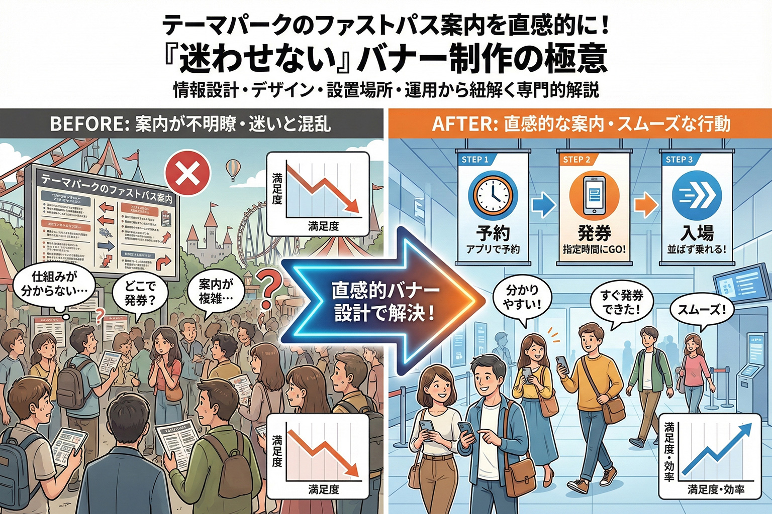 テーマパークのファストパス案内をわかりやすく