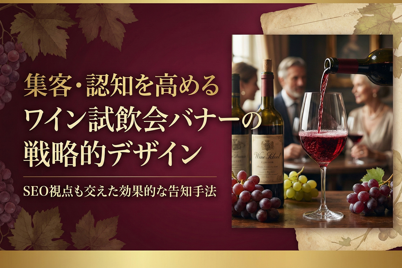 ワインスクールの試飲会案内バナー