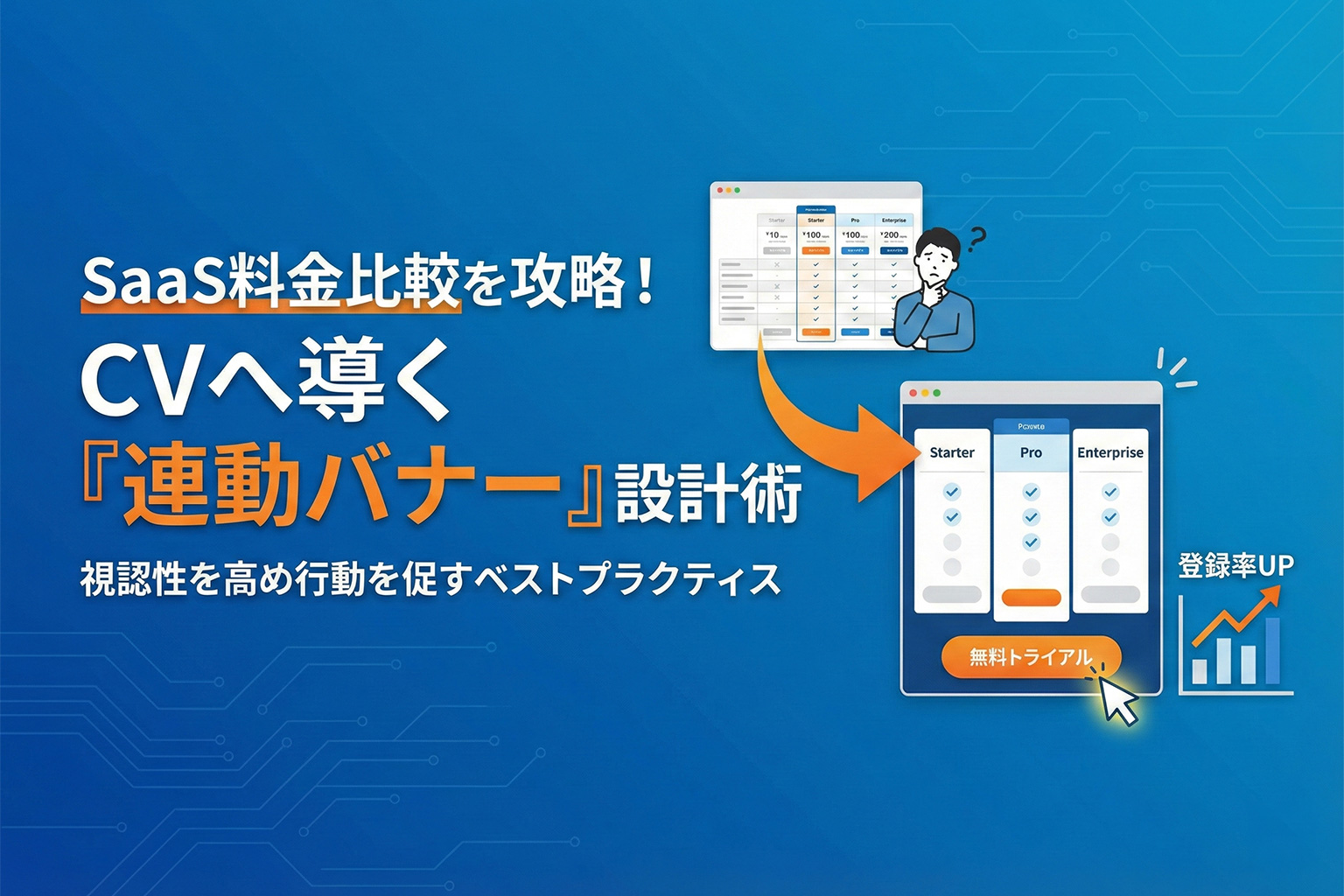 料金プラン比較を見やすくする価格表連動バナー