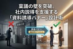 稟議用ダウンロード資料誘導の社内説得バナー