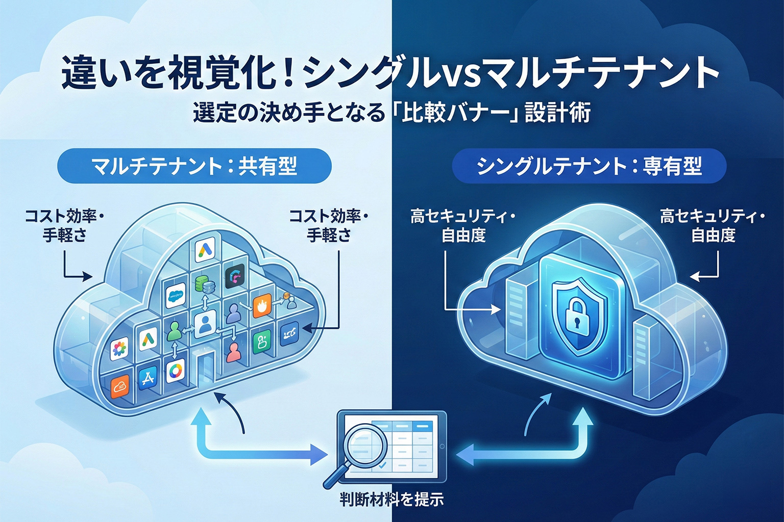 シングルテナント/マルチテナントの違いを示すバナー
