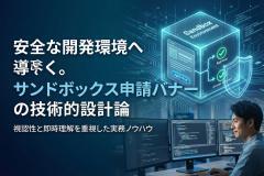 サンドボックス環境の申請案内を示す技術バナー