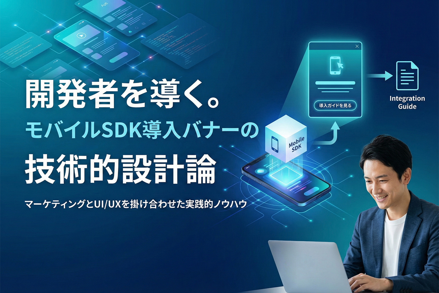 モバイルSDKの導入ガイドへ誘導するデベロッパーバナー