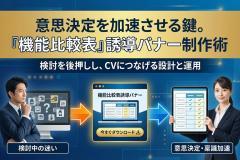 機能比較表ダウンロード誘導の検討促進バナー