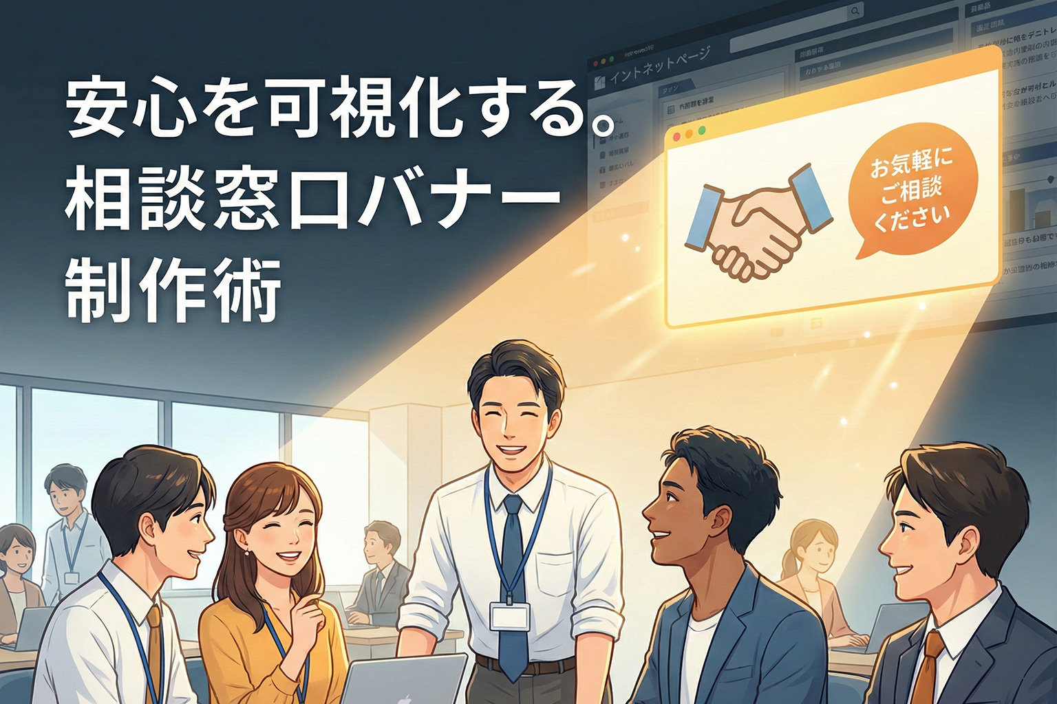 ハラスメント相談窓口周知の社内啓発バナー