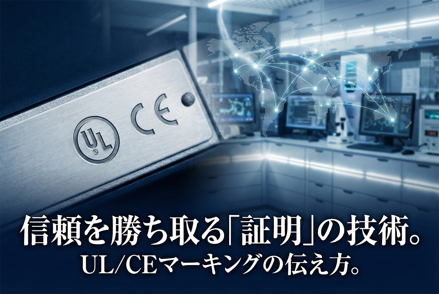 UL/CEマーキングの取得状況を伝える製品安全バナー