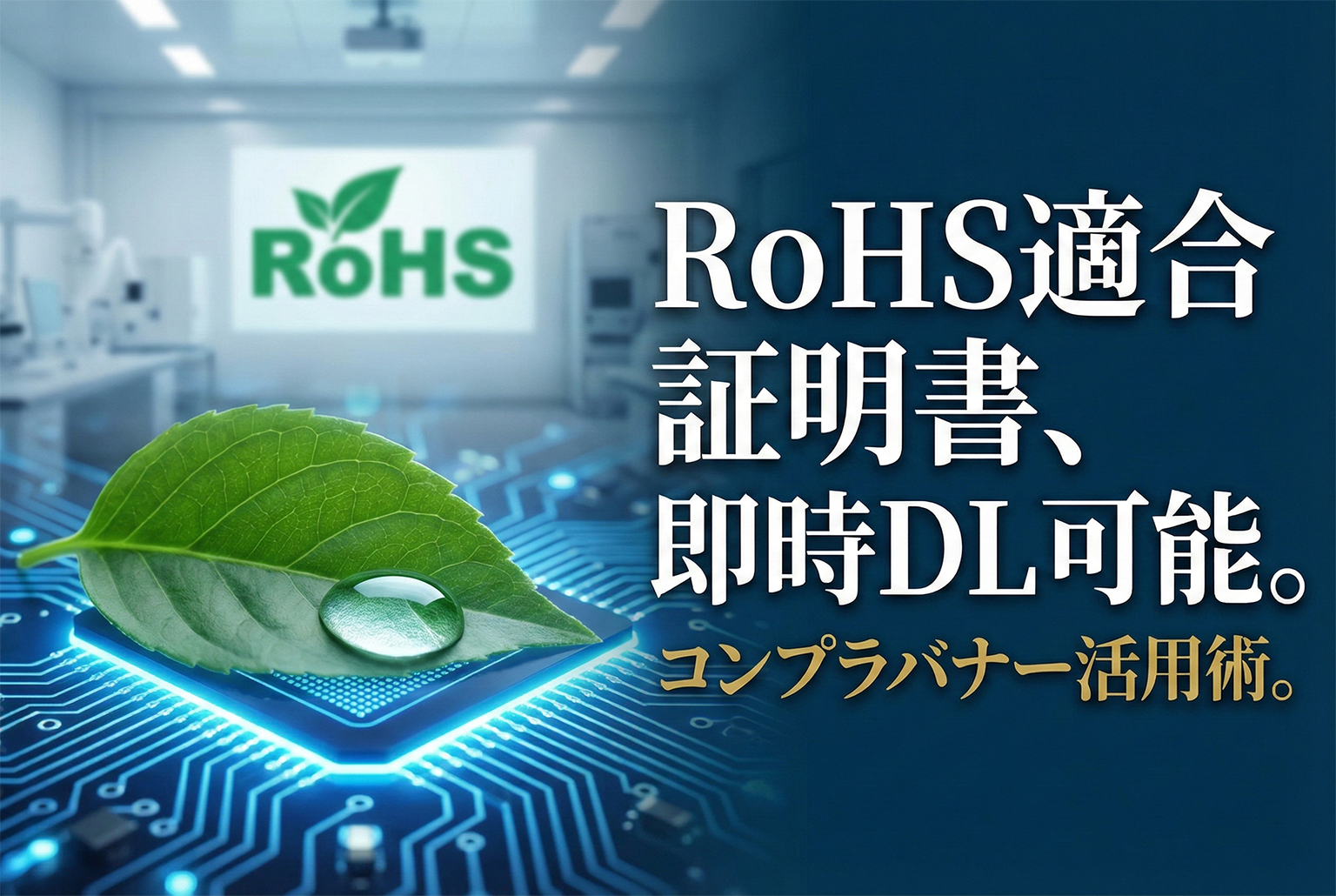 RoHS適合証明DL誘導のコンプラバナー