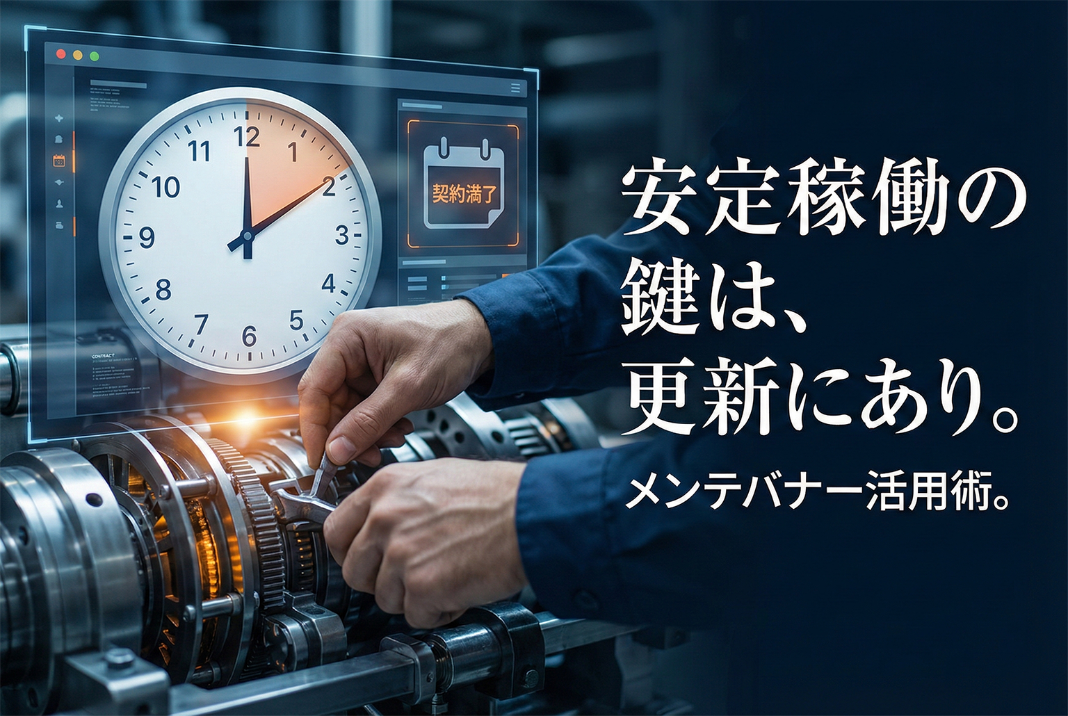 装置保守契約の更新手続を促すメンテバナー