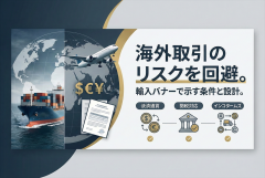 海外サプライヤーとの取引条件を示す輸入バナー