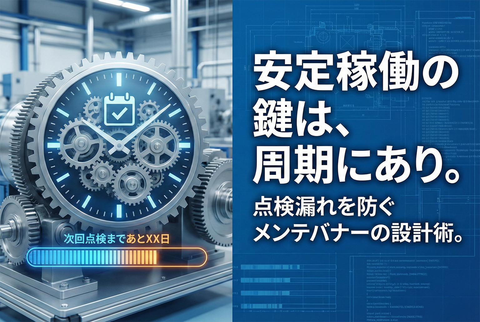 設備保全の点検周期を示すメンテナンスバナー