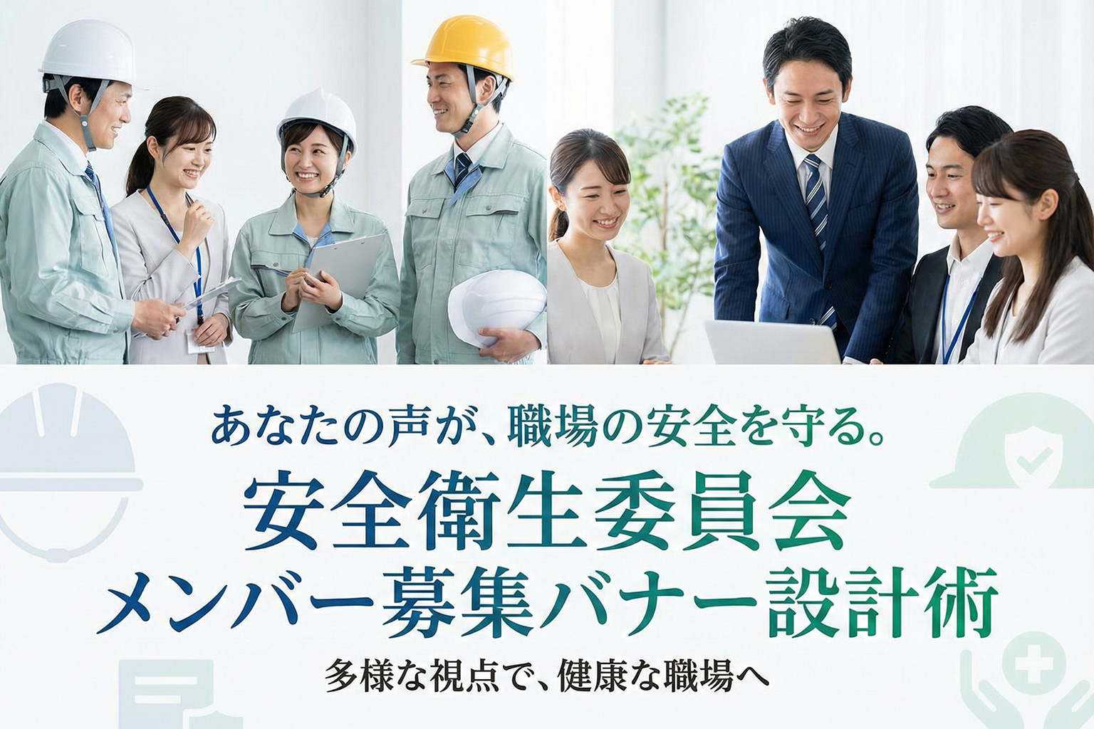 安全衛生委員会の参加募集を周知する社内バナー