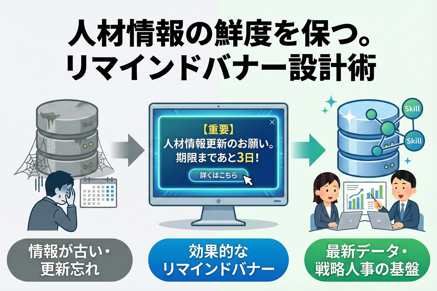 人材データベース更新の依頼を行うリマインドバナー