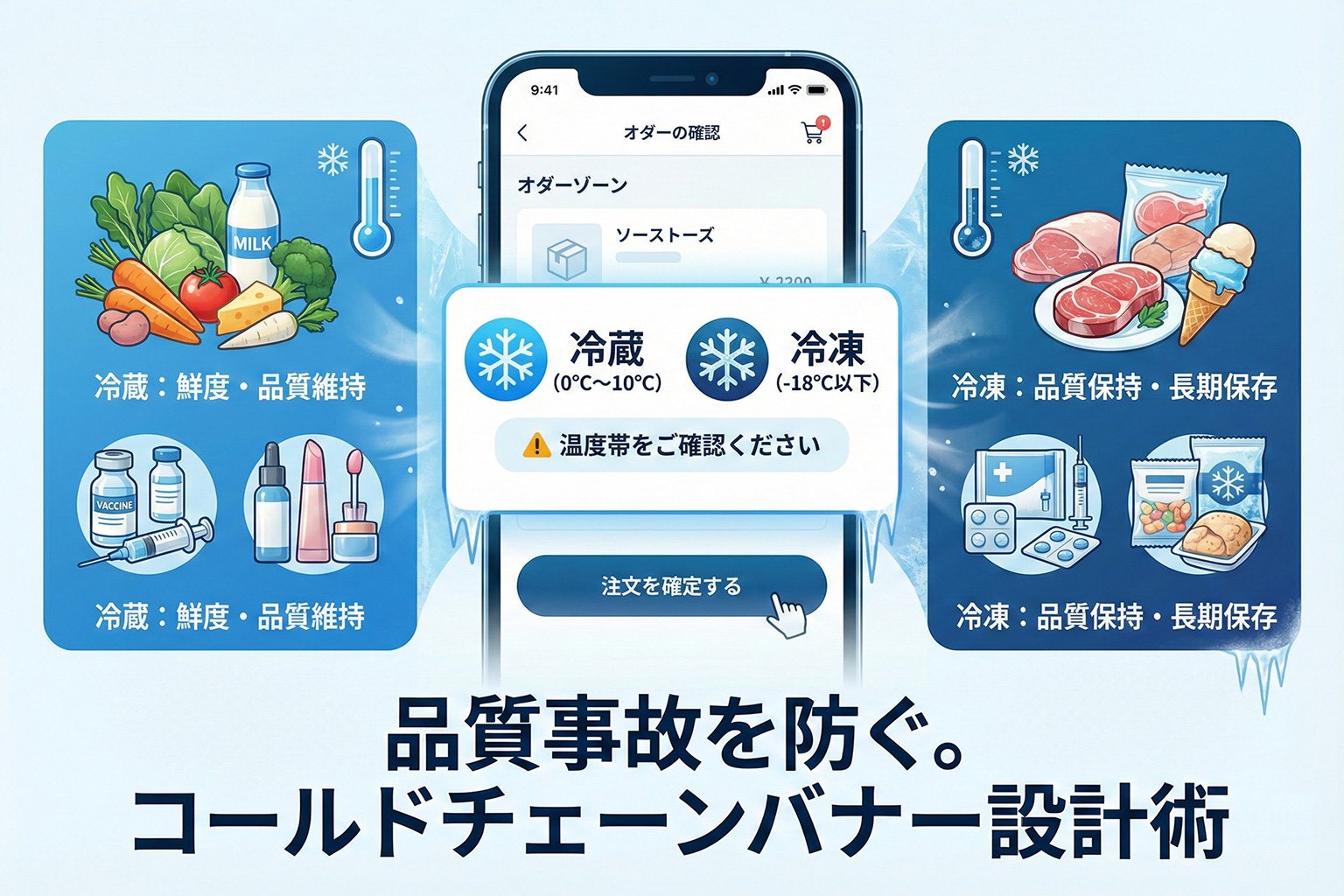 冷蔵・冷凍の温度帯表示を徹底するコールドチェーンバナー