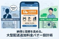 大型商品配送の追加料金を丁寧に伝える案内バナー
