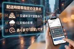 時間帯指定の注意事項を整理する配送バナー