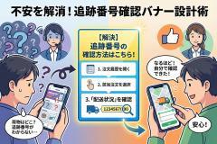 追跡番号の確認方法を示すトラッキングバナー