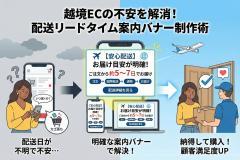 越境ECの配送リードタイムを伝える案内バナー