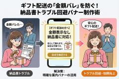 ギフト配送の納品書・金額表示を明確化するバナー