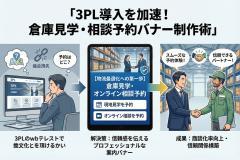 倉庫見学・相談予約への導線を作る3PLバナー