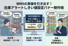 在庫アラートのしきい値設定を促すWMSバナー