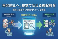 検収不備の再発防止を促す教育用バナー