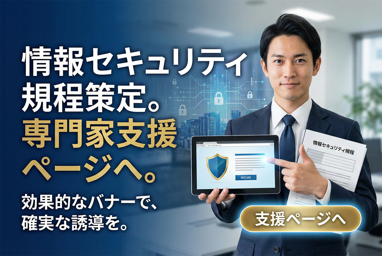 情報セキュリティ規程の策定支援ページ誘導バナー