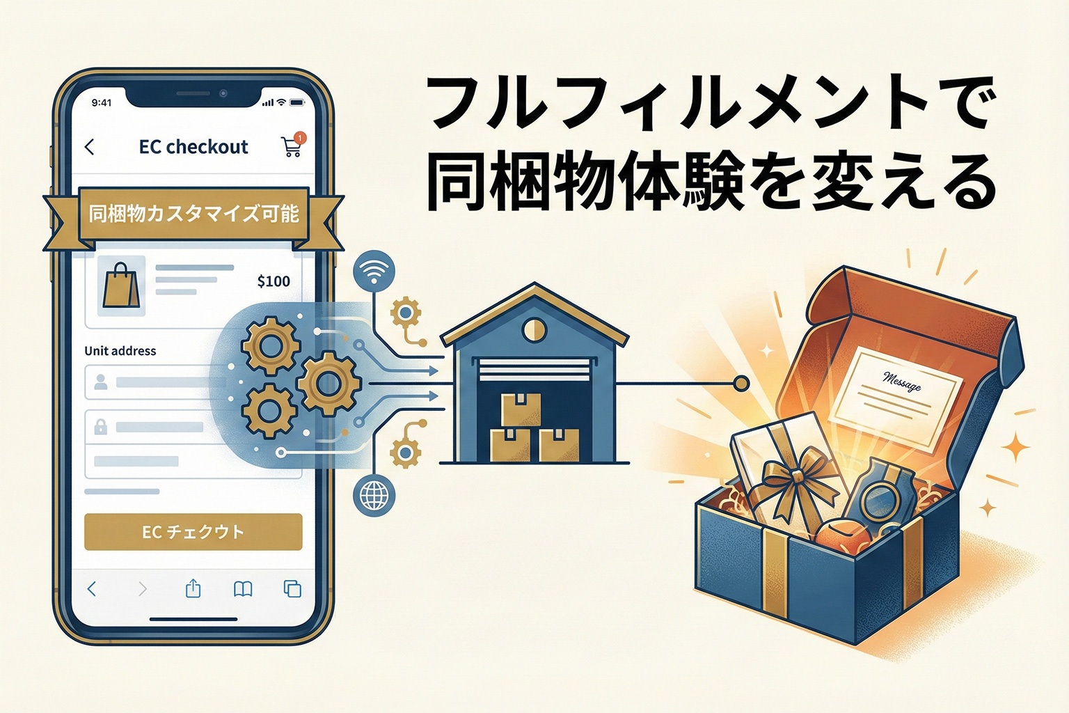 同梱物カスタマイズの案内を行うフルフィルメントバナー