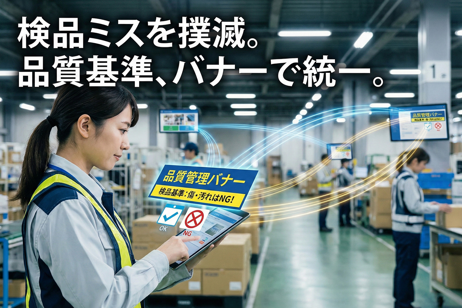 検品基準の共有を行う品質管理バナー