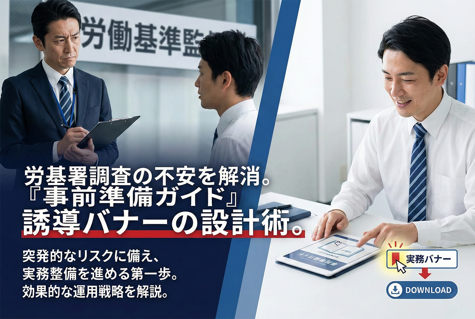 労働基準監督署対応の事前準備を示す実務バナー
