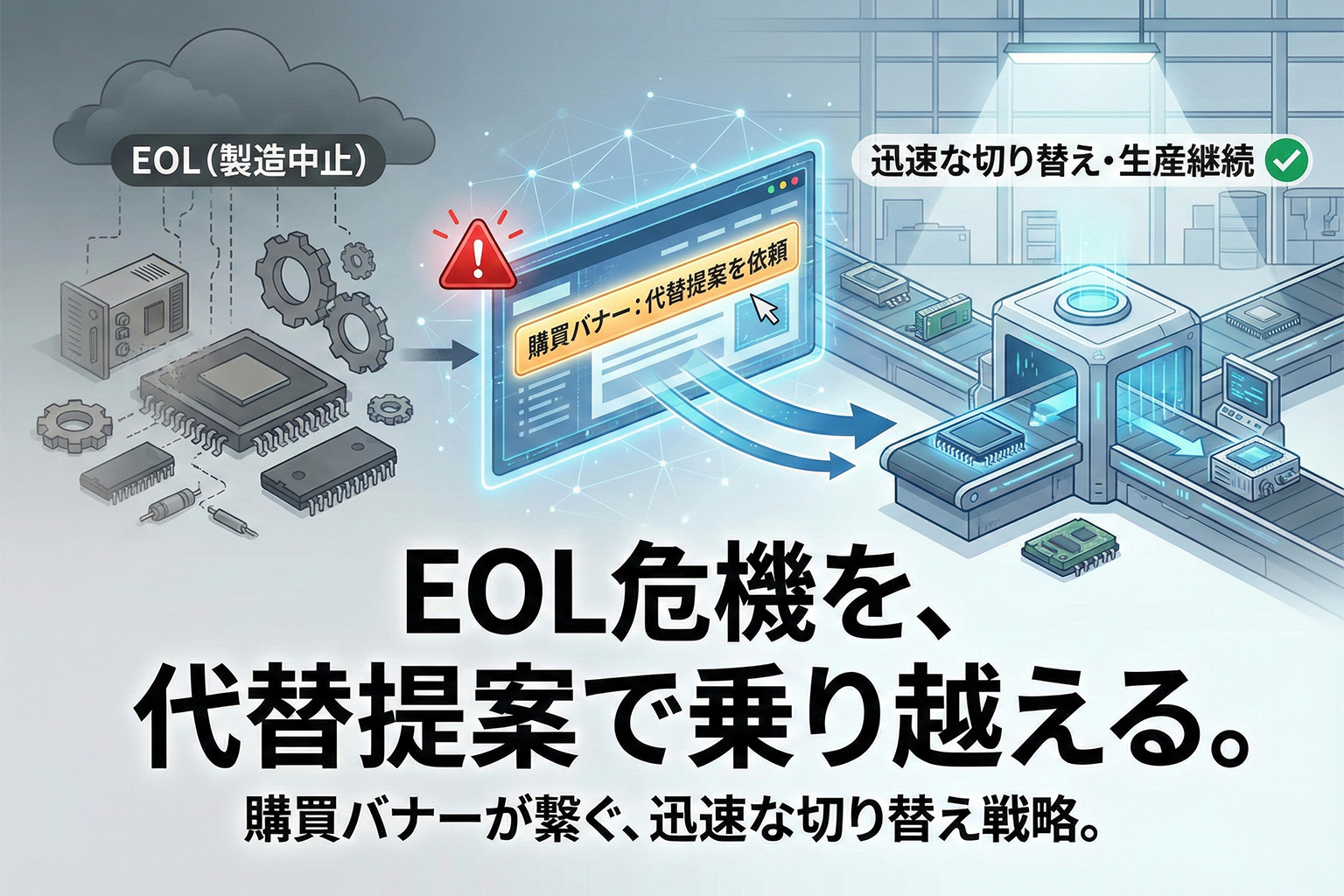 部材代替（EOL）の提案依頼を促す購買バナー