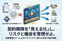 契約更新期限のリマインドを行う法務管理バナー